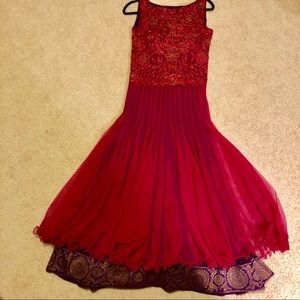 Purple and Pink Anarkali Indian Outfit